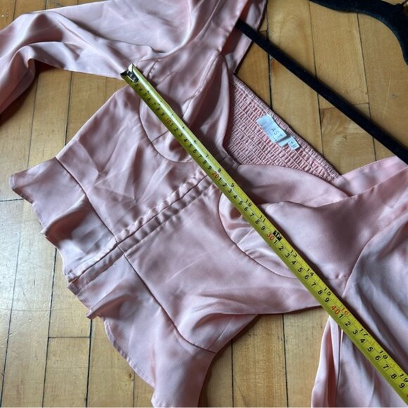 ASTR Light Pink Satin Corset Long Sleeves Blouse - Picture 5 of 10